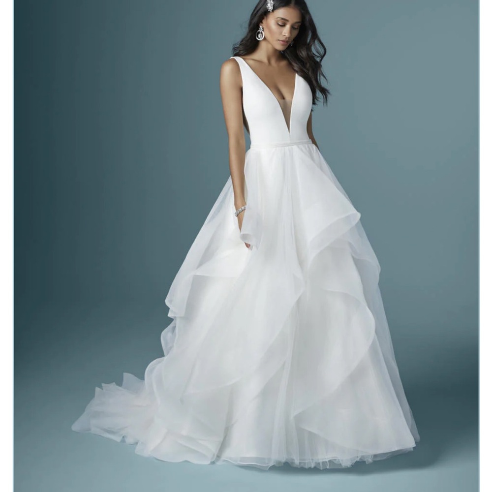 Maggie Sottero “Fatima” V-Neck Wedding Gown